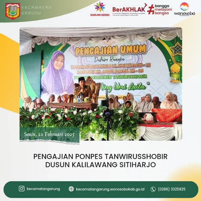 Pengajian Pondok Pesantren Tanwirusshobir, Dusun Kalilawang, Desa Sitiharjo